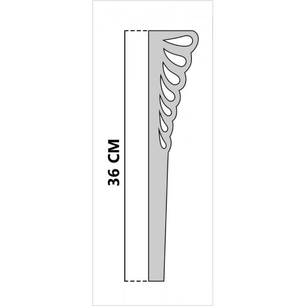 Kávézó asztalláb 4 darabos készlet, 36 CM magas, model 4, fekete színben 3